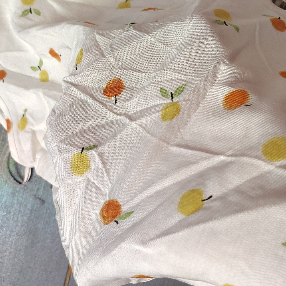 Paper Crane White Camisole with Orange and Green Accents - Picture 9 of 11